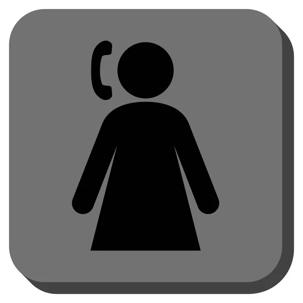 Roeping vrouw afgerond vierkant Vector Icon — Stockvector