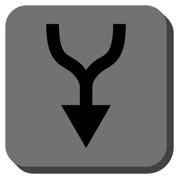 Combinar flecha hacia abajo redondeado cuadrado Vector icono — Vector de stock
