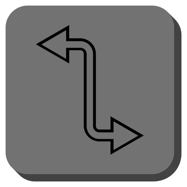 Curvo flecha de intercambio redondeado cuadrado Vector icono — Vector de stock