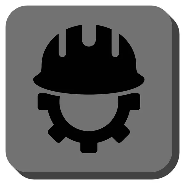 Development Hardhat Rounded Square Vector Icon — Stock Vector