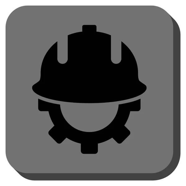 Desenvolvimento capacete arredondado vetor quadrado ícone —  Vetores de Stock