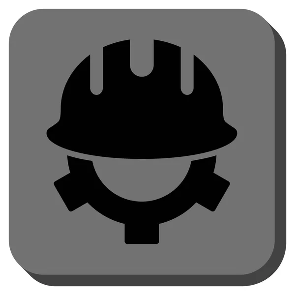 Desarrollo casco redondeado cuadrado Vector icono — Vector de stock