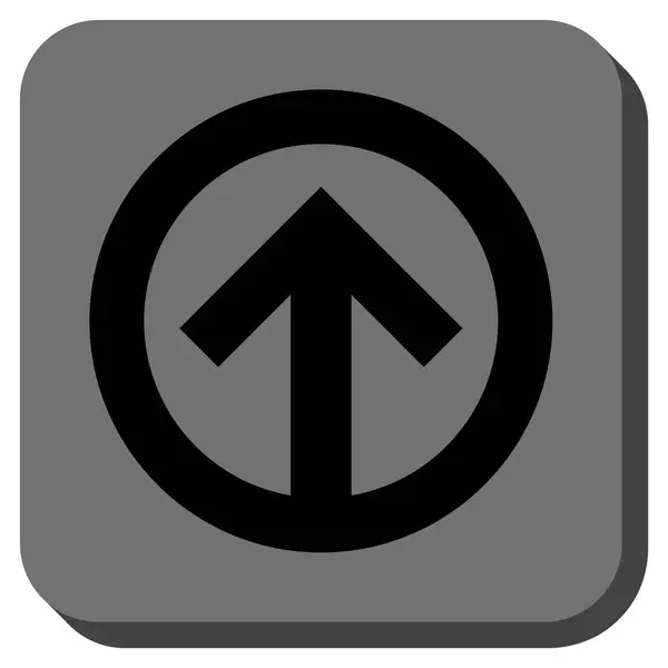 Direção para cima arredondado vetor quadrado ícone — Vetor de Stock