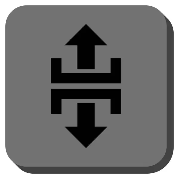 Dividir dirección vertical redondeado cuadrado Vector icono — Vector de stock