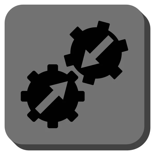 Gear Integration Rounded Square Vector Icon — Stock Vector