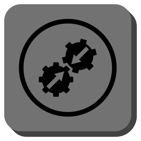 Integração de engrenagens Rounded Square Vector Icon — Vetor de Stock