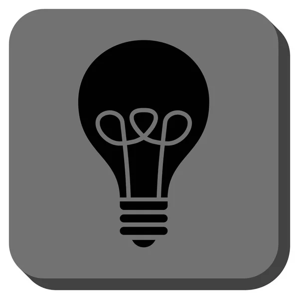 Lâmpada de lâmpada arredondada vetor quadrado ícone —  Vetores de Stock
