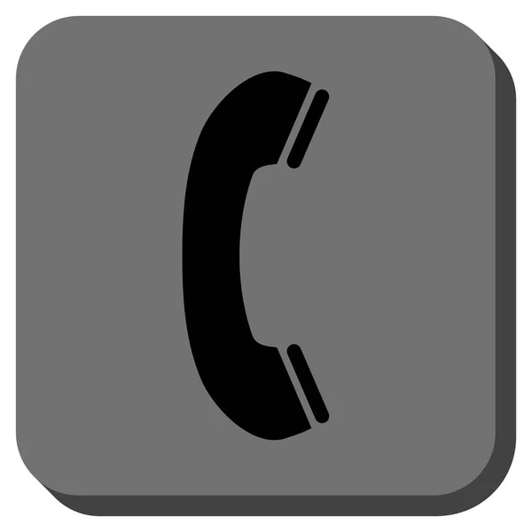 Receptor de telefone arredondado vetor quadrado ícone — Vetor de Stock