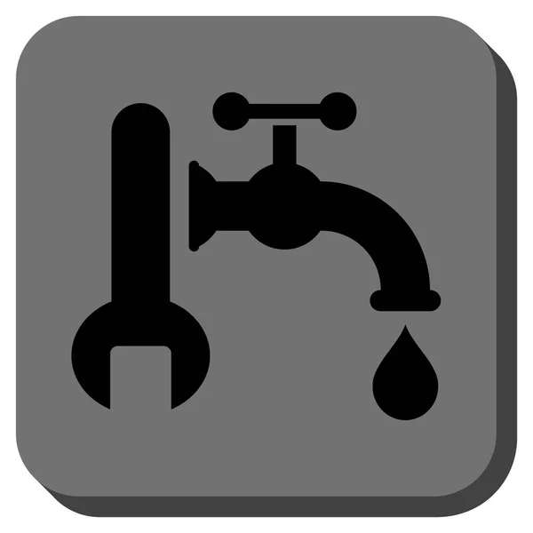 Wodno-kanalizacyjnych zaokrąglony kwadrat wektor ikona — Wektor stockowy