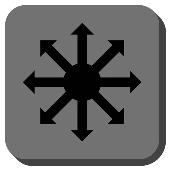 Radiální šipky zaoblený čtverec vektorové ikony — Stockový vektor