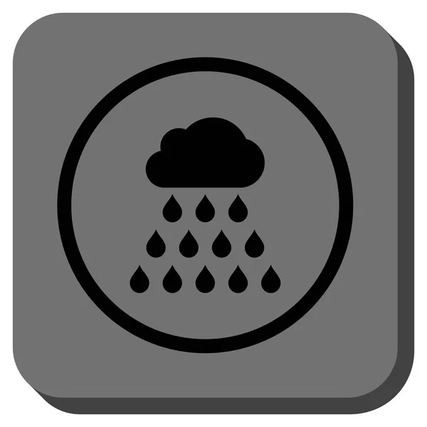 Nuvem de chuva arredondada vetor quadrado ícone —  Vetores de Stock
