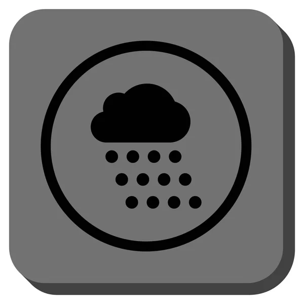 Nube de lluvia redonda cuadrado Vector icono — Archivo Imágenes Vectoriales