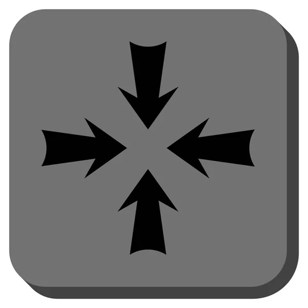 Reducir las flechas redondeadas cuadrado Vector icono — Vector de stock