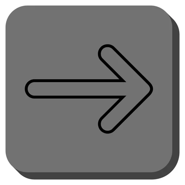 Flèche arrondie Icône vectorielle carrée arrondie à droite — Image vectorielle