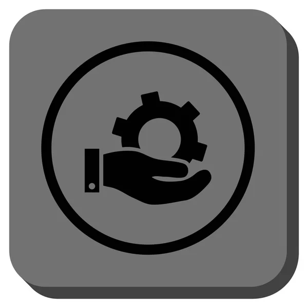 Service afgeronde vierkante Vector Icon — Stockvector