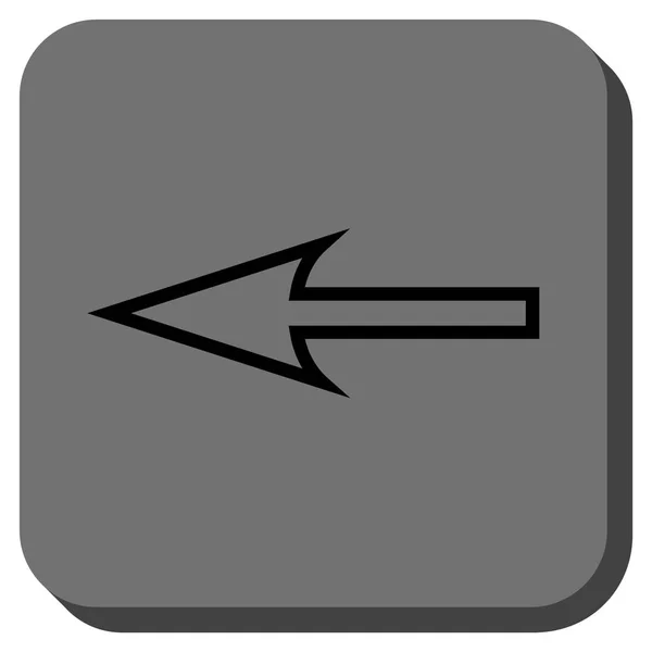 Seta afiada esquerda arredondada vetor quadrado ícone — Vetor de Stock