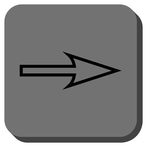 Scharfer Pfeil rechts abgerundetes quadratisches Vektorsymbol — Stockvektor
