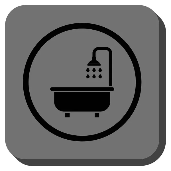 Bain de douche rond carré vectoriel icône — Image vectorielle