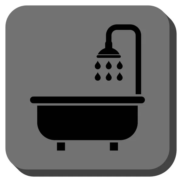 Baño de ducha redondeado cuadrado Vector icono — Archivo Imágenes Vectoriales
