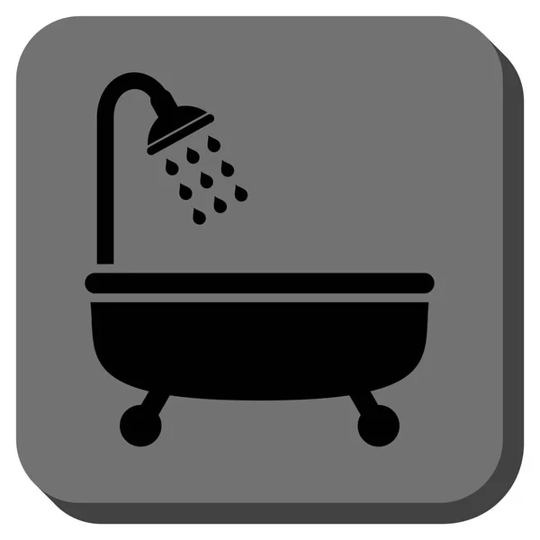 Duş Banyo yuvarlak kare vektör simgesi — Stok Vektör