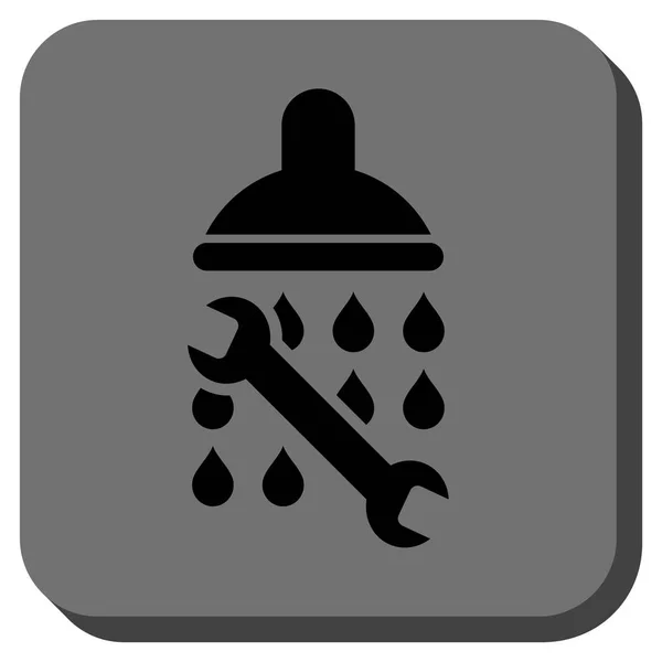 Prysznic sanitarny zaokrąglony kwadrat wektor ikona — Wektor stockowy