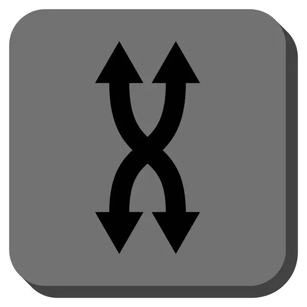 Flechas de barajar vertical redondeado cuadrado Vector icono — Vector de stock