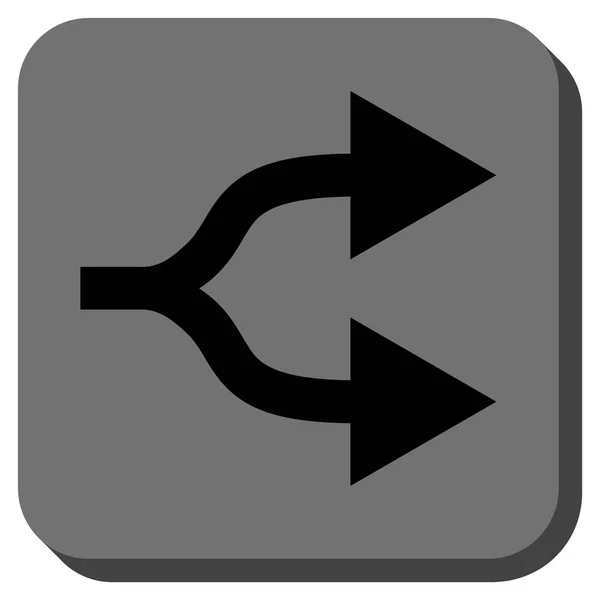 Split pijlen recht afgerond vierkant Vector Icon — Stockvector