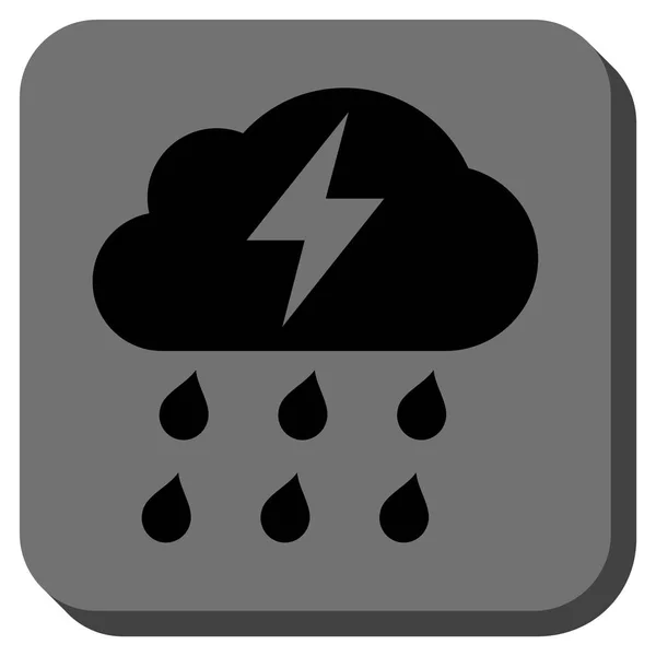 Tormenta eléctrica Redondeada Cuadrado Vector Icono — Archivo Imágenes Vectoriales