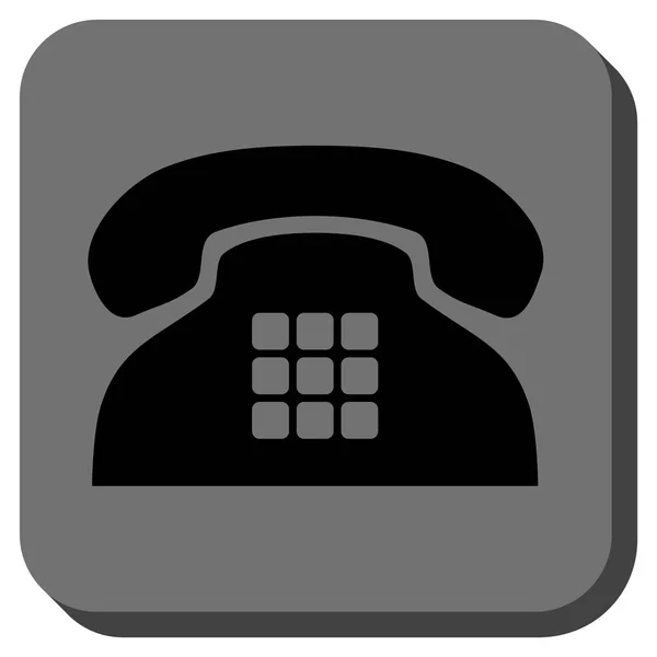 Tone telefone arredondado vetor quadrado ícone — Vetor de Stock
