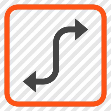 Bend ok vektör simgesi bir çerçeve içinde karşısında