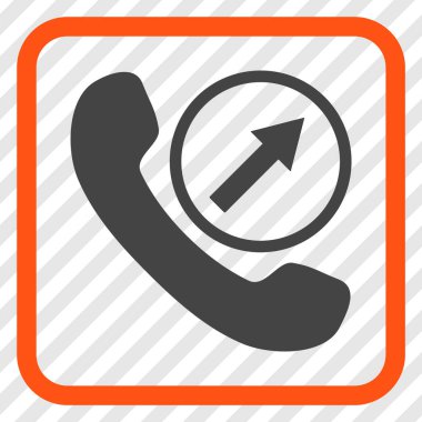 Giden arama vektör simgesi bir çerçeve içinde