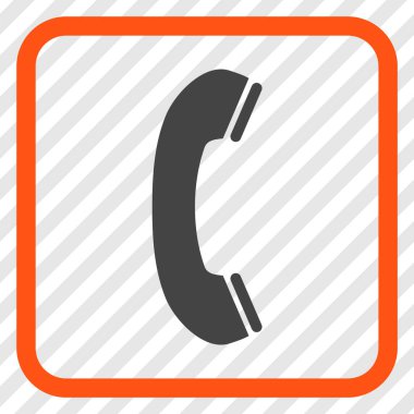 Telefon alıcı vektör simgesi bir çerçeve içinde