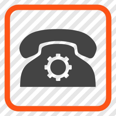 Telefon ayarları vektör simgesi bir çerçeve içinde