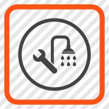 Sıhhi tesisat vektör simgesi bir çerçeve içinde