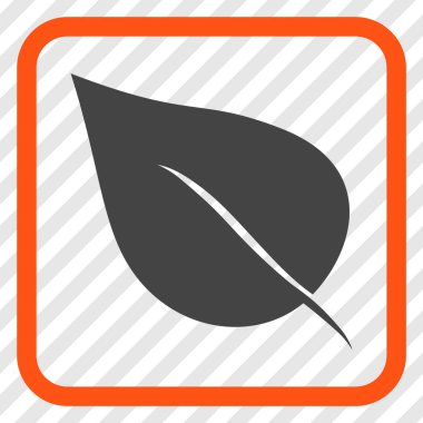 Bitki yaprak vektör simgesi bir çerçeve içinde