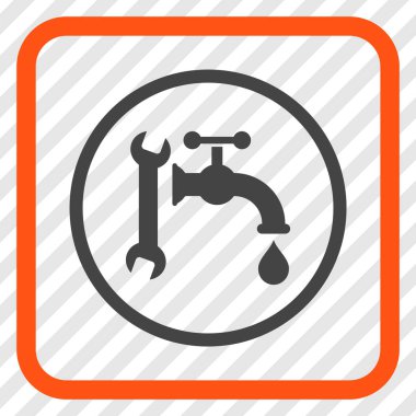 Sıhhi tesisat vektör simgesi bir çerçeve içinde