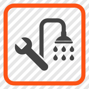 Sıhhi tesisat vektör simgesi bir çerçeve içinde