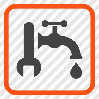 Sıhhi tesisat vektör simgesi bir çerçeve içinde