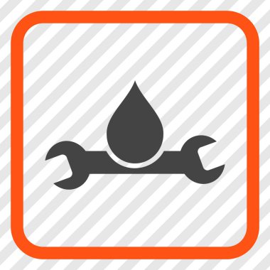 Sıhhi tesisat vektör simgesi bir çerçeve içinde