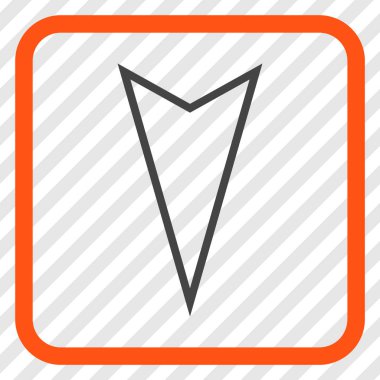 İşaretçi vektör simgesi bir çerçeve içinde aşağı