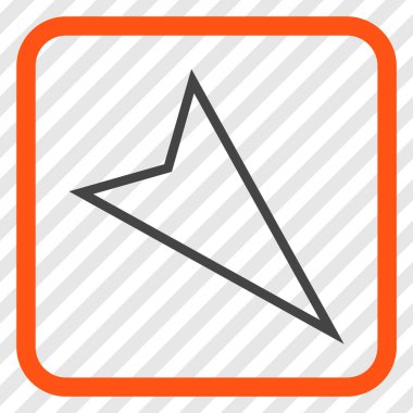 İşaretçi vektör simgesi bir çerçeve içinde aşağı