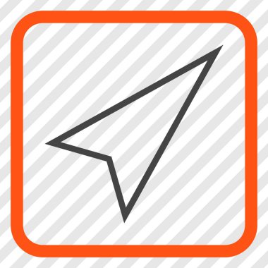 İşaretçiyi doğru yukarı vektör simgesi bir çerçeve içinde