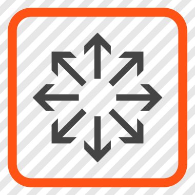 Radyal oklar bir çerçeve içinde simge vektör