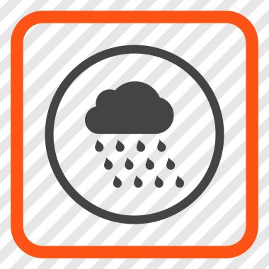 Yağmur bulutu vektör simgesi bir çerçeve içinde