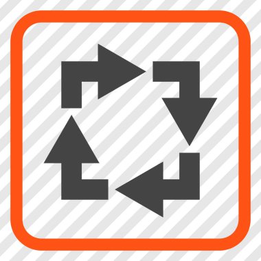 Geri dönüşüm vektör simgesi bir çerçeve içinde