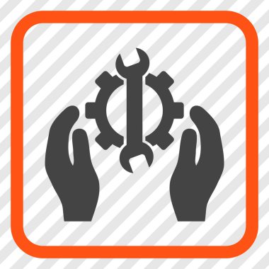 Onarım hizmeti vektör simgesi bir çerçeve içinde