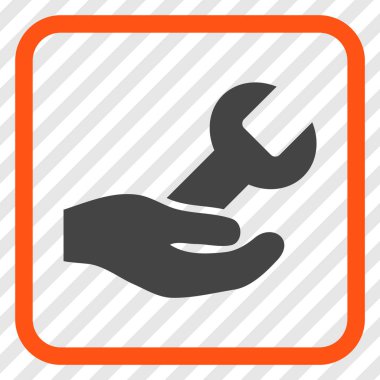 Onarım hizmeti vektör simgesi bir çerçeve içinde