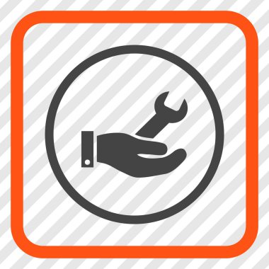 Onarım hizmeti vektör simgesi bir çerçeve içinde