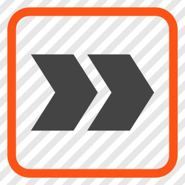 Üst karakter doğru vektör simgesi bir çerçeve içinde