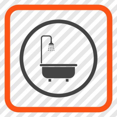 Duş Banyo vektör simgesi bir çerçeve içinde